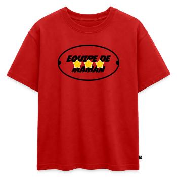 Equipe de Maman - Fête des Mères - T-shirt enfant oversize en coton biologique Premium - rouge - Devant - AI Model Kid Male (0cm)