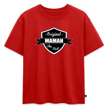 La meilleure Maman - Fête des mères - T-shirt enfant oversize en coton biologique Premium - rouge - Devant - AI Model Kid Male (0cm)