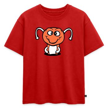 chenille trou au sol doux joli sourire heureux bande dessinée - T-shirt enfant oversize en coton biologique Premium - rouge - Devant - AI Model Kid Male (0cm)