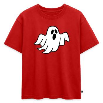 Fantôme ou fantôme - T-shirt enfant oversize en coton biologique Premium - rouge - Devant - AI Model Kid Male (0cm)