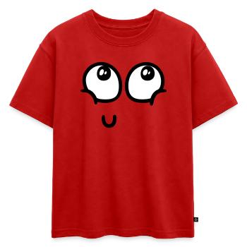Surcharge de joie - T-shirt enfant oversize en coton biologique Premium - rouge - Devant - AI Model Kid Male (0cm)