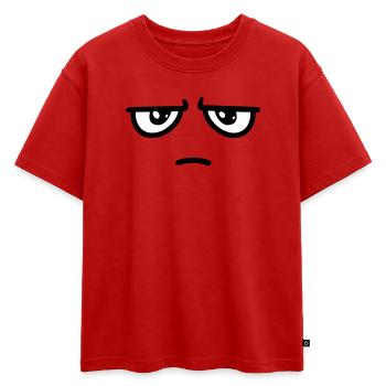 pas impressionné - T-shirt enfant oversize en coton biologique Premium - rouge - Devant - AI Model Kid Male (0cm)