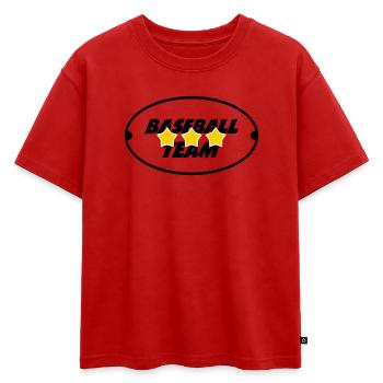 Baseball Team - Sport - T-shirt enfant oversize en coton biologique Premium - rouge - Devant - AI Model Kid Male (0cm)