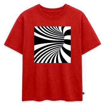 Monochrome Spiral Flux - T-shirt enfant oversize en coton biologique Premium - rouge - Devant - AI Model Kid Male (0cm)
