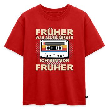 Tout était mieux avant - je viens d’avant - T-shirt enfant oversize en coton biologique Premium - rouge - Devant - AI Model Kid Male (0cm)