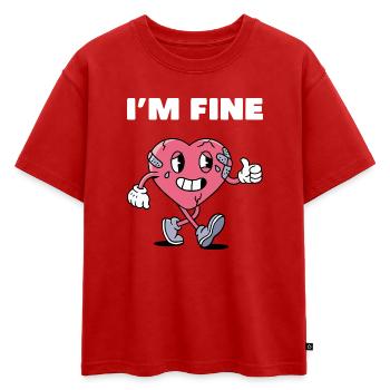 Cassé Mais Bon - T-shirt enfant oversize en coton biologique Premium - rouge - Devant - AI Model Kid Male (0cm)