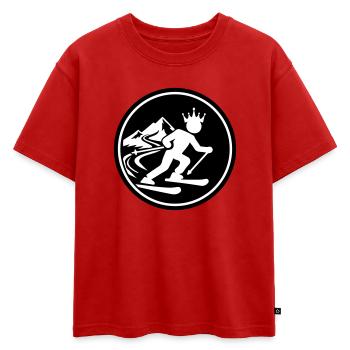 Ski King Skiing - Oversized Kids' Premium Organic T-Shirt - red - Front - AI Model Kid Male (0cm)