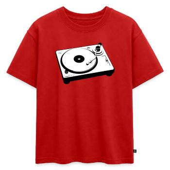 DJ Platine Platine - T-shirt enfant oversize en coton biologique Premium - rouge - Devant - AI Model Kid Male (0cm)