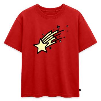 Une bande dessinée Shooting Star Comet - T-shirt enfant oversize en coton biologique Premium - rouge - Devant - AI Model Kid Male (0cm)
