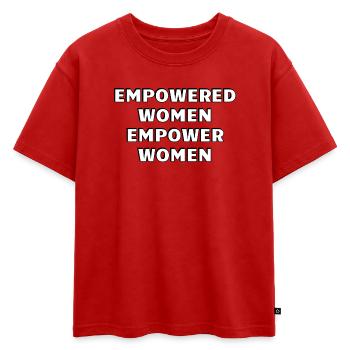 Femmes autonomisées Autonomisent les femmes - T-shirt enfant oversize en coton biologique Premium - rouge - Devant - AI Model Kid Male (0cm)