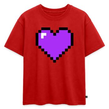 Santé 8-bit du cœur du Pixel - T-shirt enfant oversize en coton biologique Premium - rouge - Devant - AI Model Kid Male (0cm)