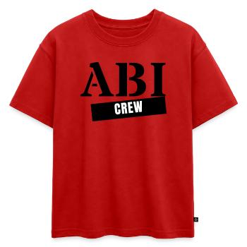 Abi Crew - Année de remise des diplômes de l’Abitur Voyage de l’Abitur - T-shirt enfant oversize en coton biologique Premium - rouge - Devant - AI Model Kid Male (0cm)