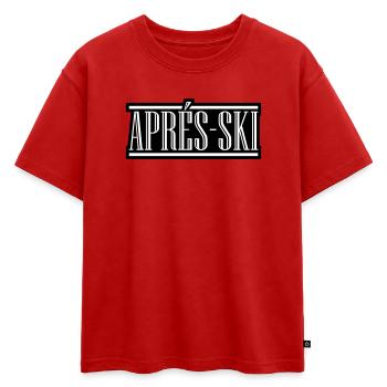 Après-ski - T-shirt enfant oversize en coton biologique Premium - rouge - Devant - AI Model Kid Male (0cm)