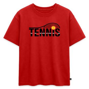 Logo tennis - T-shirt enfant oversize en coton biologique Premium - rouge - Devant - AI Model Kid Male (0cm)