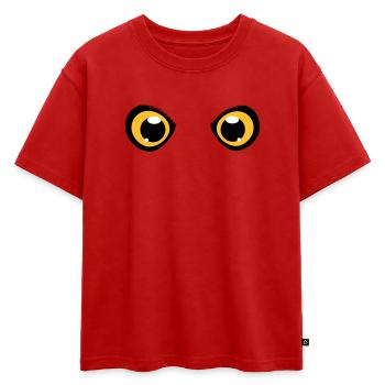 deux yeux brillants d'un hibou - T-shirt enfant oversize en coton biologique Premium - rouge - Devant - AI Model Kid Male (0cm)