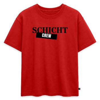 Équipe de nuit - Collègues de nuit de travail - T-shirt enfant oversize en coton biologique Premium - rouge - Devant - AI Model Kid Male (0cm)