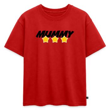Maman de l'année - Fête des Mères - T-shirt enfant oversize en coton biologique Premium - rouge - Devant - AI Model Kid Male (0cm)