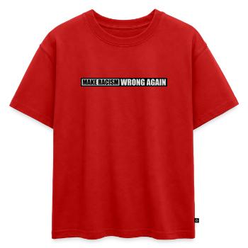 Rendre le racisme faux - T-shirt enfant oversize en coton biologique Premium - rouge - Devant - AI Model Kid Male (0cm)