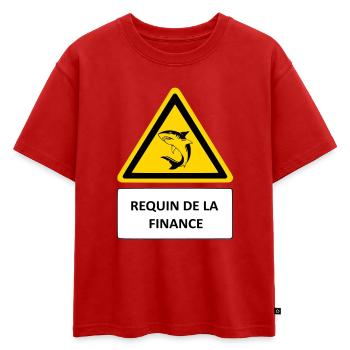 Requin de la finance - T-shirt enfant oversize en coton biologique Premium - rouge - Devant - AI Model Kid Male (0cm)
