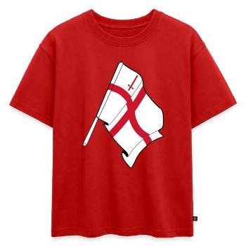 Drapeau de la ville de Londres - T-shirt enfant oversize en coton biologique Premium - rouge - Devant - AI Model Kid Male (0cm)