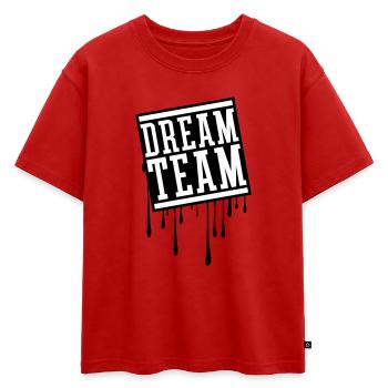 Équipe de rêve - T-shirt enfant oversize en coton biologique Premium - rouge - Devant - AI Model Kid Male (0cm)
