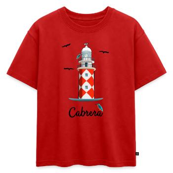 Cabrera, Île des Baléares, zone protégée, phare - T-shirt enfant oversize en coton biologique Premium - rouge - Devant - AI Model Kid Male (0cm)