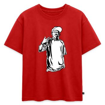 Rappeur gangster - T-shirt enfant oversize en coton biologique Premium - rouge - Devant - AI Model Kid Male (0cm)