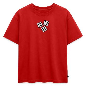 Dice - 18 ans Anniversaire - T-shirt enfant oversize en coton biologique Premium - rouge - Devant - AI Model Kid Male (0cm)