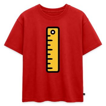 Bureau de l’outil de règle d’échelle - T-shirt enfant oversize en coton biologique Premium - rouge - Devant - AI Model Kid Male (0cm)