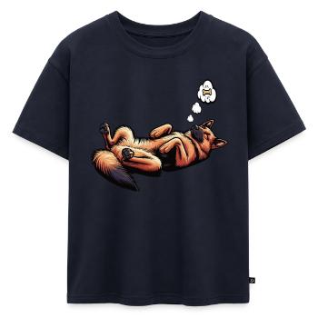 Berger allemand Chiens de berger Chiens de berger - T-shirt enfant oversize en coton biologique Premium - bleu marine - Devant - AI Model Kid Male (0cm)