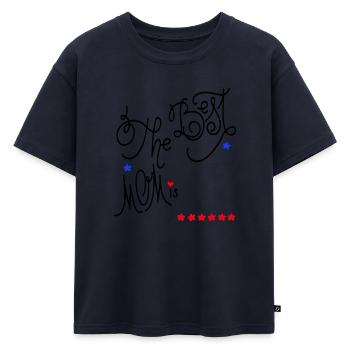 la meilleure maman, fête des mères - T-shirt enfant oversize en coton biologique Premium - bleu marine - Devant - AI Model Kid Male (0cm)