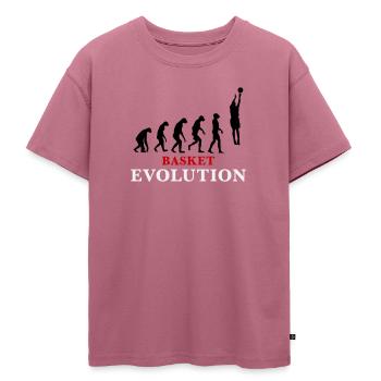 Basket Evolution Sports and humour 3c - Oversized Teens' Premium Organic T-Shirt - mauve - Front - AI Model Teenager Male dark (155cm)