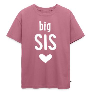 Grande Sœur - T-shirt Premium oversize ado en coton biologique SPREAD - mauve - Devant - AI Model Teenager Male dark (155cm)