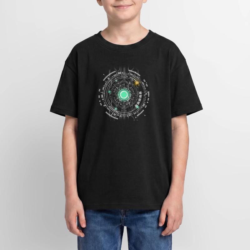 nerd CPU core computer code pc board spaceship Oversized Teens' Premium Organic T-Shirt