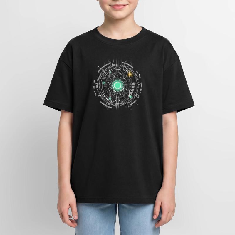 nerd CPU core computer code pc board spaceship Oversized Teens' Premium Organic T-Shirt