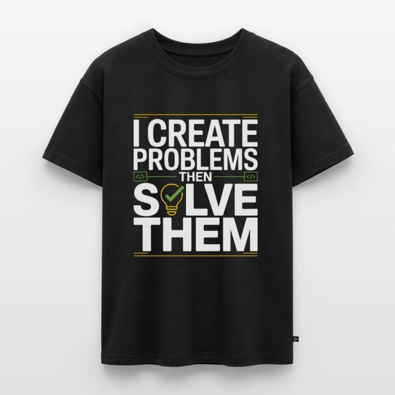 Game Developer I Create Problems Then Game Coder Oversized Teens' Premium Organic T-Shirt
