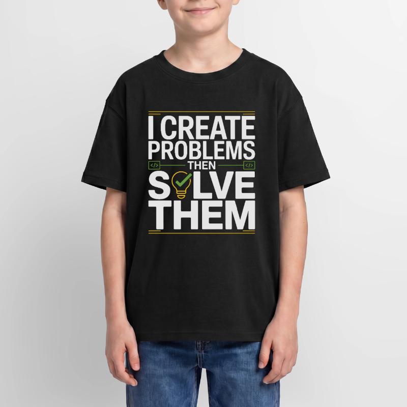 Game Developer I Create Problems Then Game Coder Oversized Teens' Premium Organic T-Shirt