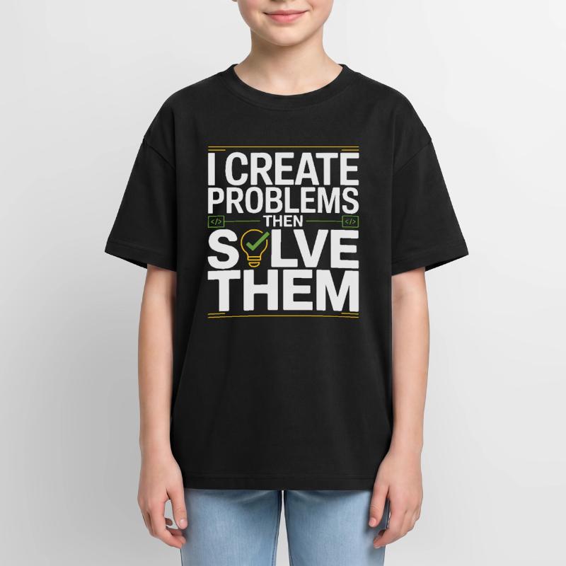 Game Developer I Create Problems Then Game Coder Oversized Teens' Premium Organic T-Shirt