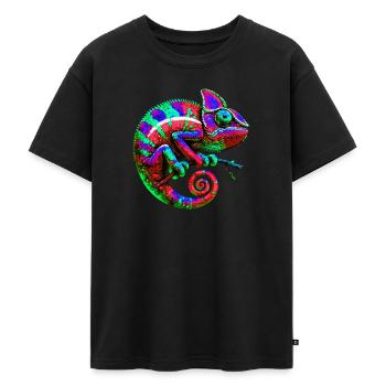 Caméléon - T-shirt Premium oversize ado en coton biologique SPREAD - noir - Devant - AI Model Teenager Male light (155cm)