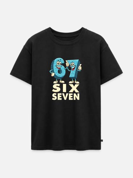 US Flag 67 Memes Six Seven - Oversized Teenager Premium Organic T-Shirt - Schwarz