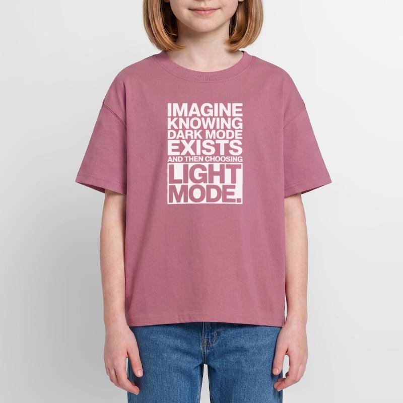 Dark Mode Exists Programmer IT Nerd Coder Office Oversized Teens' Premium Organic T-Shirt