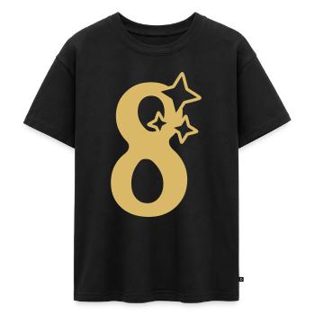 8 Jahre Jubiläum 8. Geburtstag Sternchen - Oversized Teenager Premium Organic T-Shirt - Schwarz - Vorne - AI Model Teenager Male light (155cm)