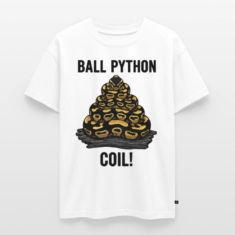 Royal Python Ball Python Coil Reptile Pyramid Oversized Teens' Premium Organic T-Shirt