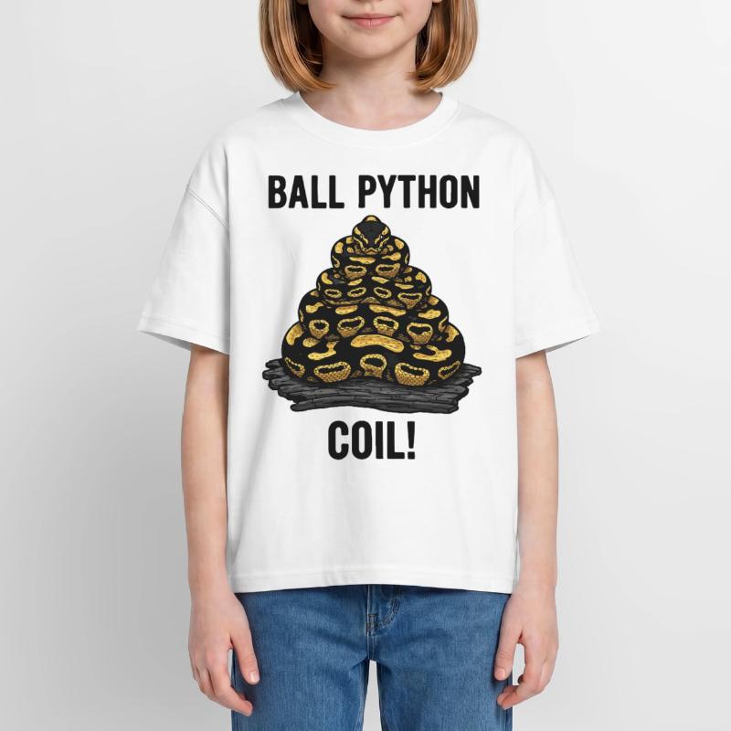 Royal Python Ball Python Coil Reptile Pyramid Oversized Teens' Premium Organic T-Shirt