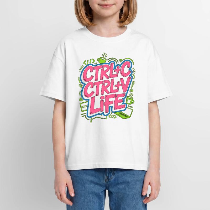 Remote Developer Ctrl+C Ctrl+V Life Web Developer T-shirt Premium oversize ado en coton biologique SPREAD