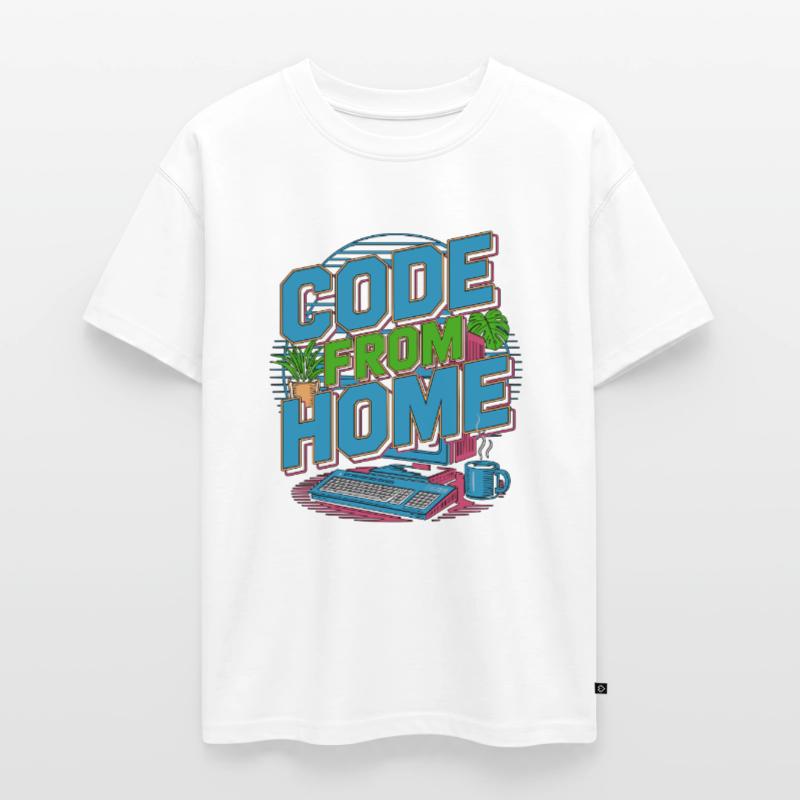 Remote Developer Code From Home Software Developer Oversized Teenager Premium Organic T-Shirt