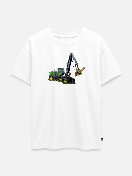Harvester, Holzerntemaschine - Oversized Teenager Premium Organic T-Shirt - Weiß