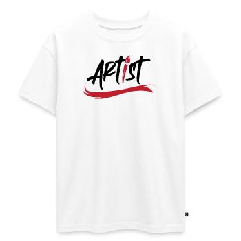 artist brush logo art icon brush stroke icon - Oversized Teens' Premium Organic T-Shirt - white - Front - AI Model Teenager Male dark (155cm)