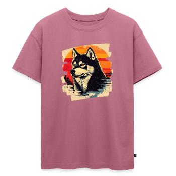 Husky - Oversized Teens' Premium Organic T-Shirt - mauve - Front - AI Model Teenager Male dark (155cm)