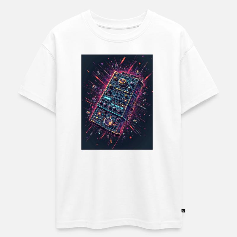 Digital DJ Controller Explosion - Oversized Teens' Premium Organic T-Shirt - white